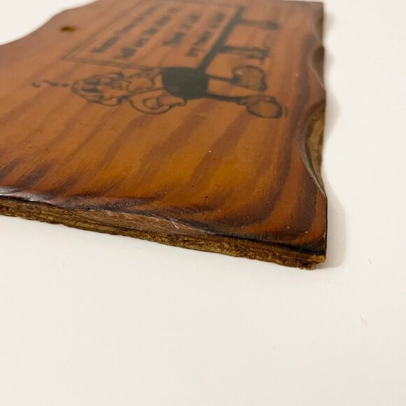 Vintage Wooden Art Bathroom Plaque Joke Sign Made in Canada - Picture 7 of 16